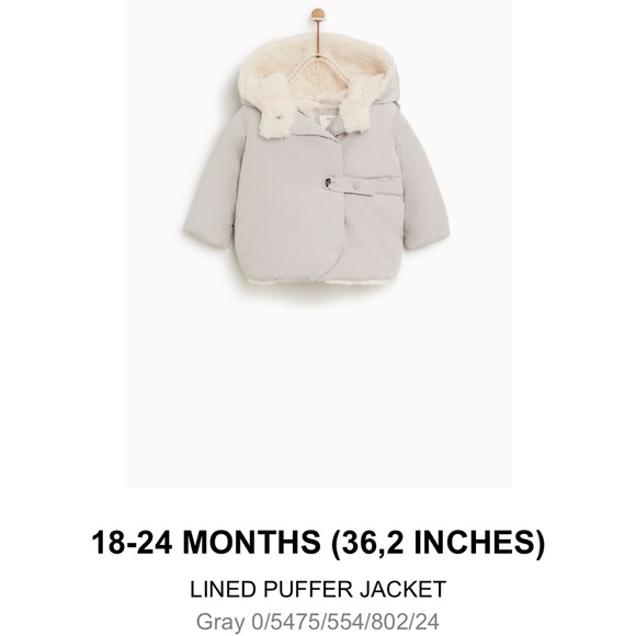 Zara Baby Girl Faux Fur Lined Puffer Jacket - Picture 7 of 7